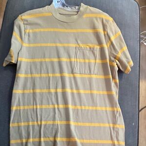 OAK + FORT Tan and Yellow Striped Tee
